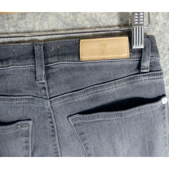 7 For All Mankind 26 Jeans High Waist Slim Kick Frayed Hem Gray - Picture 7 of 11